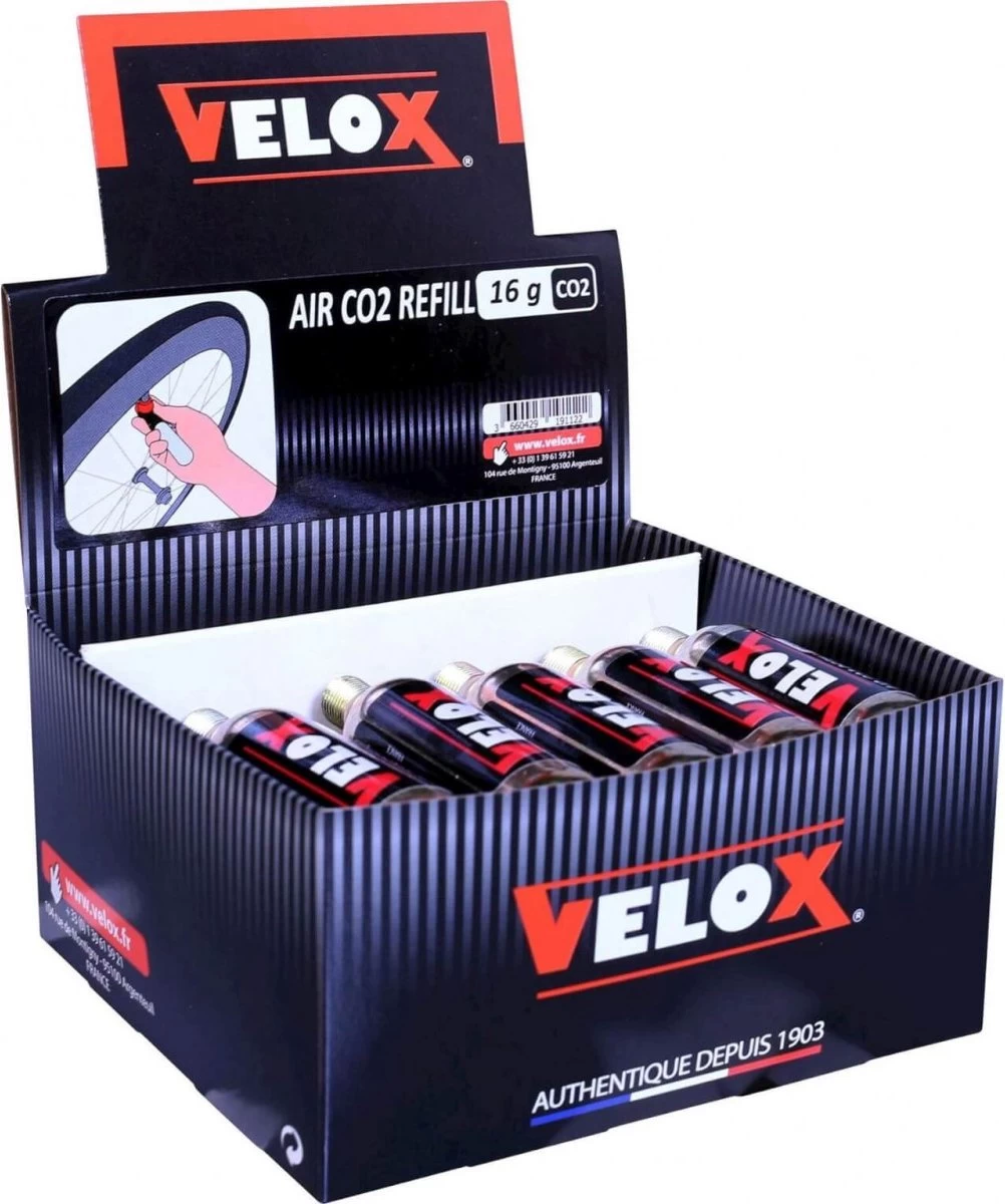 Velox 15 Stuks CO2 Patronen 16g Met Draad 1 Velox 15 Stuks CO2 Patronen 16g Met Draad