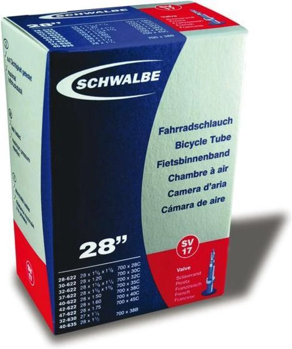 Schwalbe Binnenband - SV17 - 28 Inch X 1.10 - 1.75 - Frans Ventiel - 40mm 11 Schwalbe Binnenband - SV17 - 28 Inch X 1.10 - 1.75 - Frans Ventiel - 40mm - Afbeelding 11