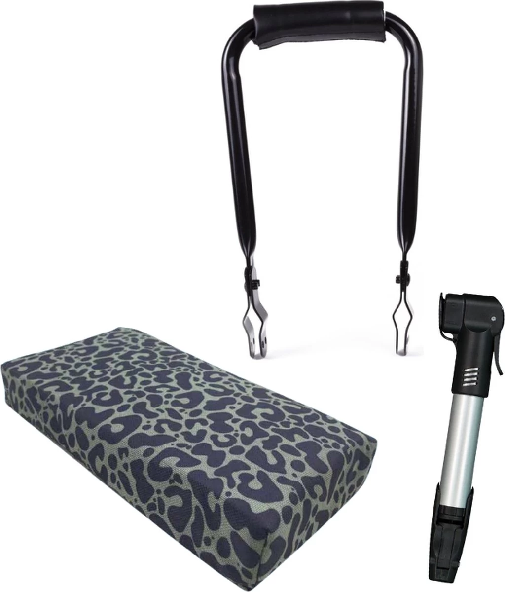 Bagagedrager-kussen, Rug-rolkussentje Incl. Mini Fietspomp En Rugleuning, Complete Set - Fietskussen - Achterop - Fiets - Kinderzitje - Waterafstotend 1 Bagagedrager-kussen, Rug-rolkussentje Incl. Mini Fietspomp En Rugleuning, Complete Set - Fietskussen - Achterop - Fiets - Kinderzitje - Waterafstotend