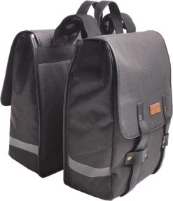 Dubbele Fietstas Grijs/zwart - Kleine Fietstas Dubbel - Fietstassen Waterdicht - 23 Liter - Fluorescerend - Stevige Fietstas -Fiets Serie Winkel 1035x1200