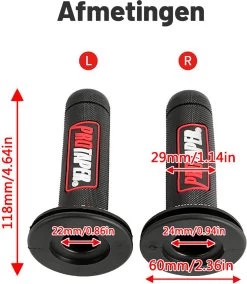 Handvatten ProTaper - Zwart/Rood - Scooter & Motor Accessoires - Universeel - Piaggio & Vespa & Motor Handvaten -Fiets Serie Winkel 1044x1200 4