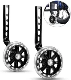 Merkloos Zijwieltjes Voor Kinderfiets - 12-20 Inch - Kleur Zwart- 12 Inch/14 Inch/16 Inch/18 Inch/20 Inch - Zijwielen - Kinderfietsaccessoires