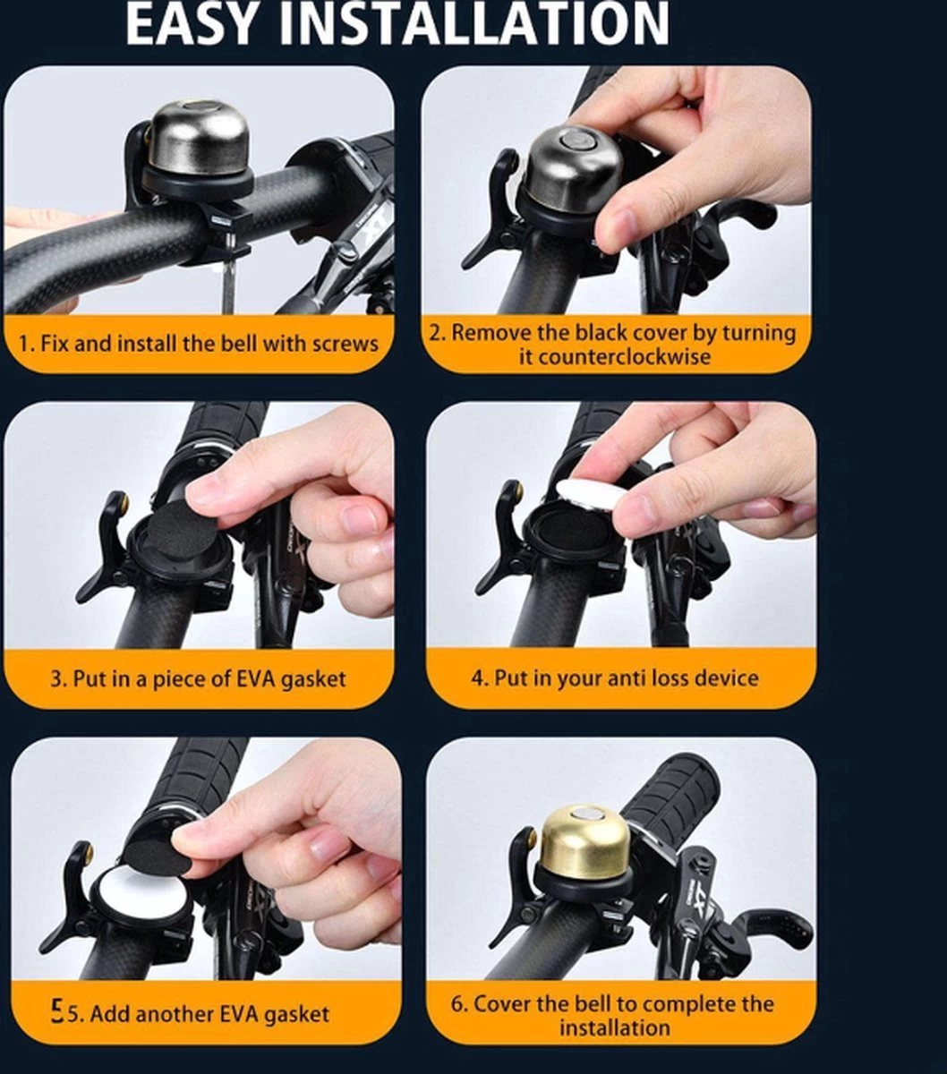 Merkloos HIGH QUALITY - Fietsbel GPS Tracker Fiets - Verborgen Houder Anti Diefstal Geschikt Voor Apple Airtag - Fietsalarm Voor E Bike – 100% Waterdicht 4 Merkloos HIGH QUALITY - Fietsbel GPS Tracker Fiets - Verborgen Houder Anti Diefstal Geschikt Voor Apple Airtag - Fietsalarm Voor E Bike – 100% Waterdicht - Afbeelding 4