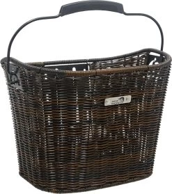 New Looxs Lombok Rotan Look Afneembare Fietsmand Stuur - 19 Liter - Donker Bruin