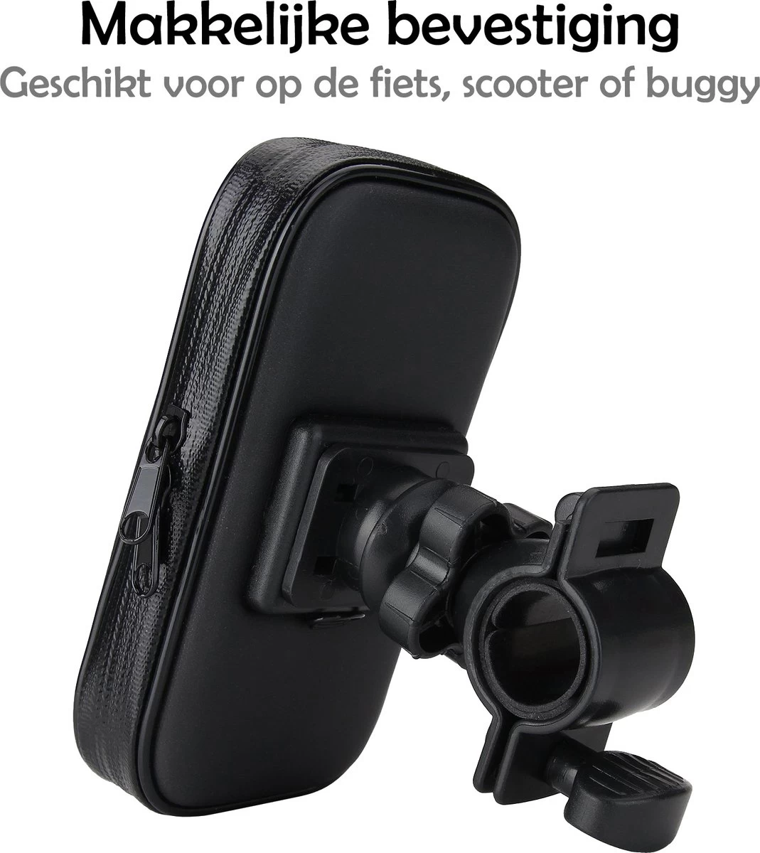 Telefoonhouder Fiets Waterdicht - Telefoonhouder Scooter En Kinderwagen - Fiets Telefoonhouder Universeel Met Kliksysteem - Large 4 Telefoonhouder Fiets Waterdicht - Telefoonhouder Scooter En Kinderwagen - Fiets Telefoonhouder Universeel Met Kliksysteem - Large - Afbeelding 4