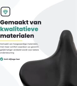 Voltano City XXXL Fietszadel – Unisex Extra Breed Fietszadel – Tegen Zadelpijn – 100% Waterdicht – Incl. Gratis Zadelstrop - Zwart -Fiets Serie Winkel 1075x1200 6