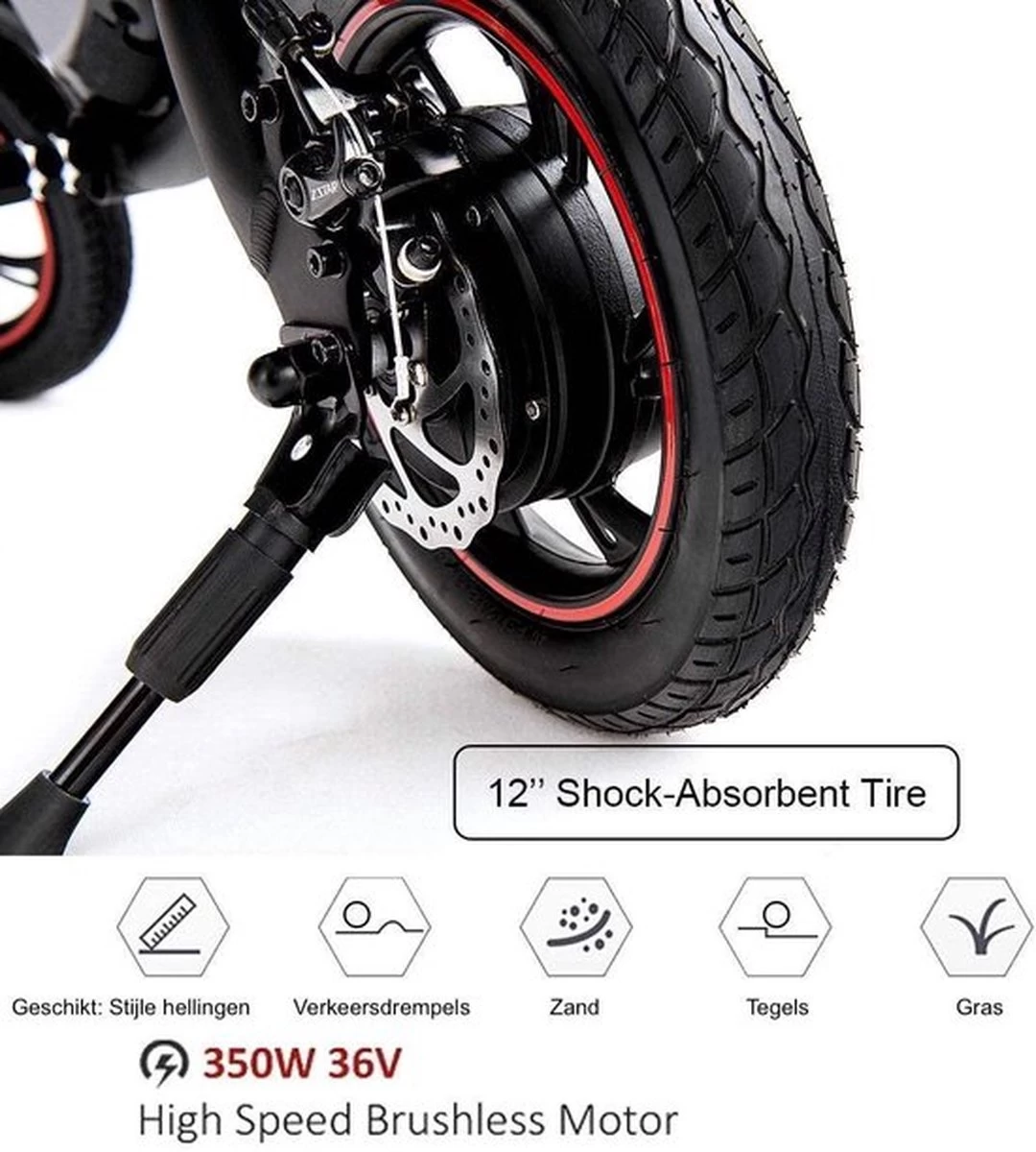 Windgoo B3 Mini-scooter - Opvouwbare Fiets - Zwart 6 Windgoo B3 Mini-scooter - Opvouwbare Fiets - Zwart - Afbeelding 6