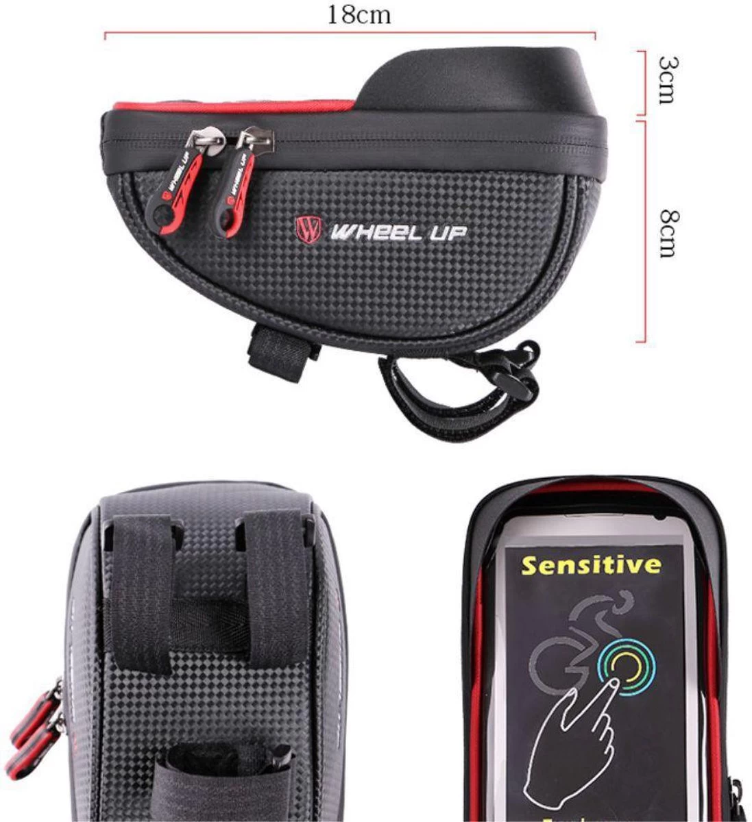 Merkloos Telefoonhouder Fiets - Universeel - Waterdicht - Opbergruimte - Tot 6 Inch 3 Merkloos Telefoonhouder Fiets - Universeel - Waterdicht - Opbergruimte - Tot 6 Inch - Afbeelding 3