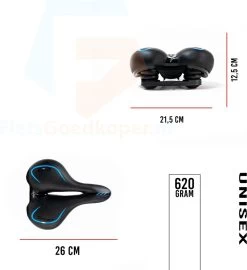 Voltano City / Tour Fietszadel - Comfortabel Gel Zadel - Met Uitsparing - Unisex - Zwart / Blauw - Elastomeren Vering Voor Extra Comfort -Fiets Serie Winkel 1099x1200 5