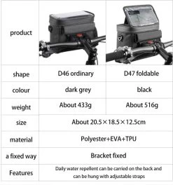Stuurtas Fiets - Telefoonhouder Fiets - GSM Houder Fiets - Afneembaar - Touchscreen - Bidonhouder - Zwart -Fiets Serie Winkel 1124x1200