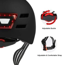 Fietshelm - Met Voor- En Achterlicht-Skatehelm - Maat-L 58-61cm-Helm Mat-Zwart - LED Verlichting -Fiets Serie Winkel 1138x1200 1