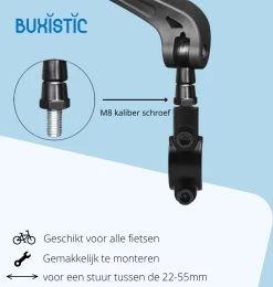 Merkloos Fietsspiegel - Set Van 2 - Links En Rechts - E Bike - Speed Pedelec - 360° Verstelbaar - Zwart - Achteruitkijkspiegel -Fiets Serie Winkel 1140x1200 2