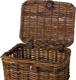 Fastrider Sera Rotan Fietsmand - Bruin - 17L - Handgemaakt - Met Klep -Fiets Serie Winkel 1141x1200