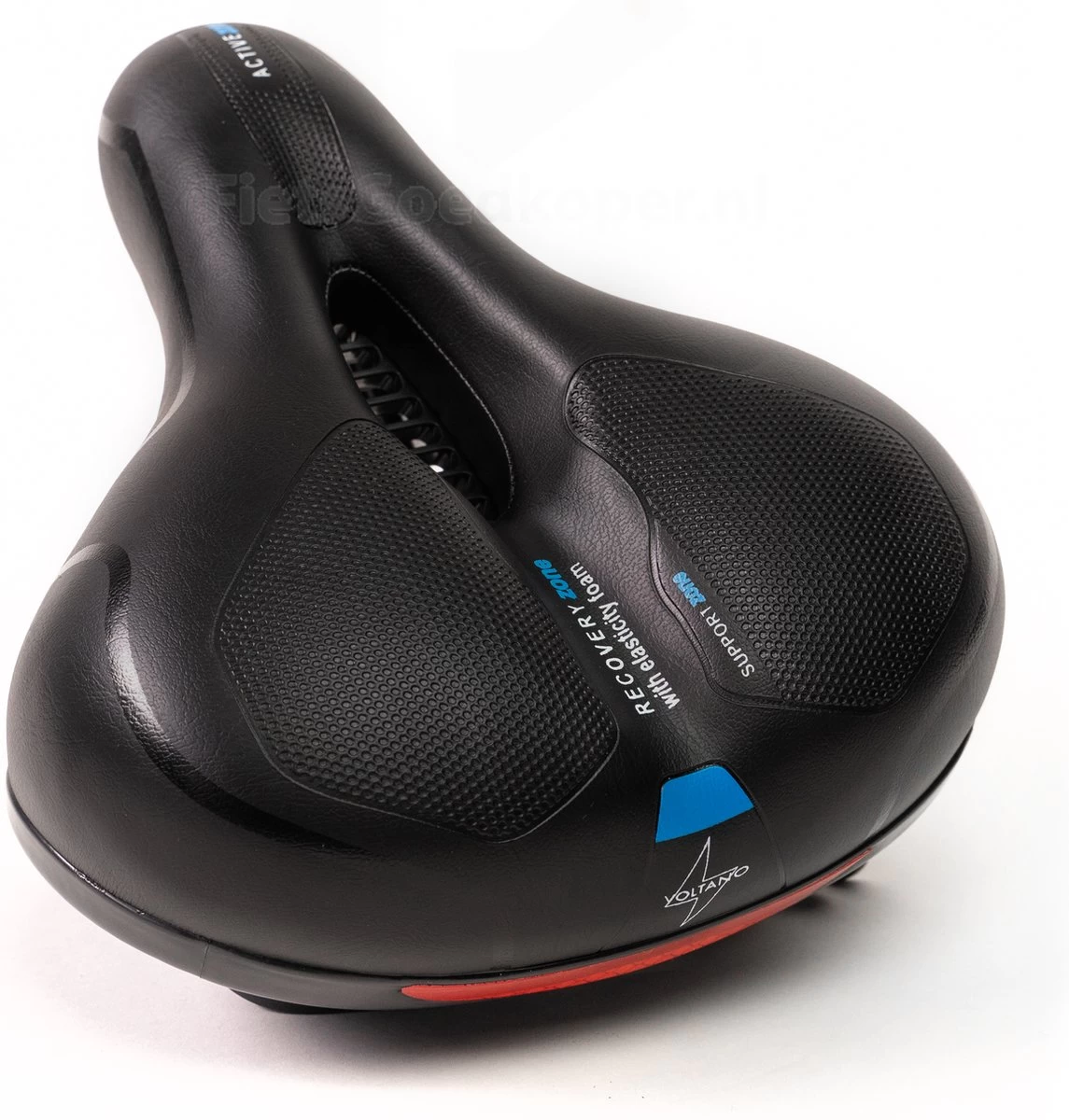 Voltano Fietszadel Met Gelpads - Zwart/Blauw - Uitsparing - Zadelvering - Unisex - Incl. Gratis Zadelstrop 1 Voltano Fietszadel Met Gelpads - Zwart/Blauw - Uitsparing - Zadelvering - Unisex - Incl. Gratis Zadelstrop