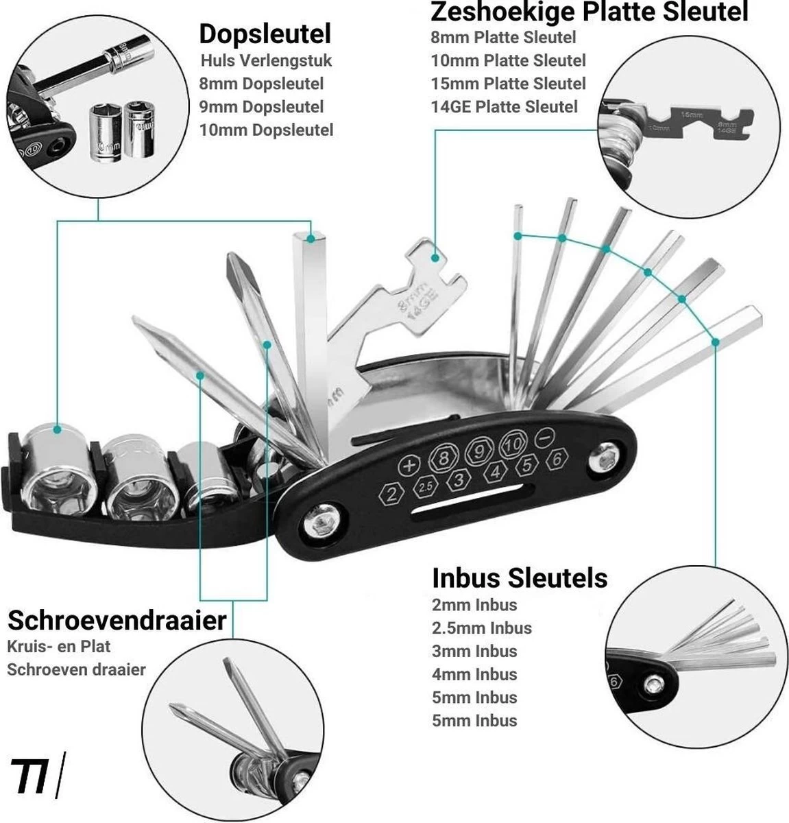 TIKKENS® Fietsbanden Reparatieset - Lekke Fietsband Reparatie Set - Racefiets / Mountainbike / Alle Andere Fietstypes / Complete Set In Etui - Onderhoud 7 TIKKENS® Fietsbanden Reparatieset - Lekke Fietsband Reparatie Set - Racefiets / Mountainbike / Alle Andere Fietstypes / Complete Set In Etui - Onderhoud - Afbeelding 7