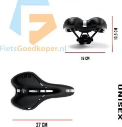 Voltano Trekking Fietszadel - Comfortabel Gel Zadel - Met Uitsparing - Inclusief Zadelstrop - 100% Waterdicht - Unisex - Zwart -Fiets Serie Winkel 1153x1200 2