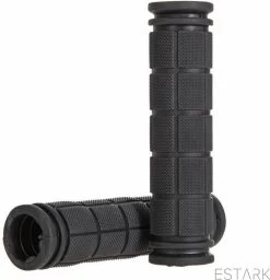 Merkloos ESTARK® - Fietshandvatten - Handvatten - Universeel - Fiets – Mountainbike – Professioneel - Grips - Extra Grip – Fietshandvaten -Handvaten - Handig Te Monteren - Anti-slip – Fietsen – Stuur – Bikegrips – Stevig - Rubber Zwart - (R-zwa)