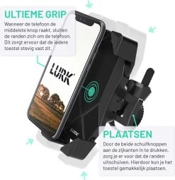 LURK® Telefoonhouder Voor Fiets/Motor/Scooter - Fietshouder – Fiets En Scooter Accessoires – Smartphonehouder Universeel - Schokbestendig - 360° Draaibaar – Tot 17 Cm -Fiets Serie Winkel 1162x1200 9