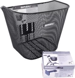 Basil Bremen Fietsmand - Voor - Staal - Inclusief Bevestigingssysteem - Zwart -Fiets Serie Winkel 1163x1200