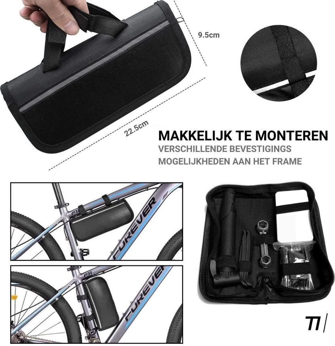 TIKKENS® Fietsbanden Reparatieset - Lekke Fietsband Reparatie Set - Racefiets / Mountainbike / Alle Andere Fietstypes / Complete Set In Etui - Onderhoud 4 TIKKENS® Fietsbanden Reparatieset - Lekke Fietsband Reparatie Set - Racefiets / Mountainbike / Alle Andere Fietstypes / Complete Set In Etui - Onderhoud - Afbeelding 4