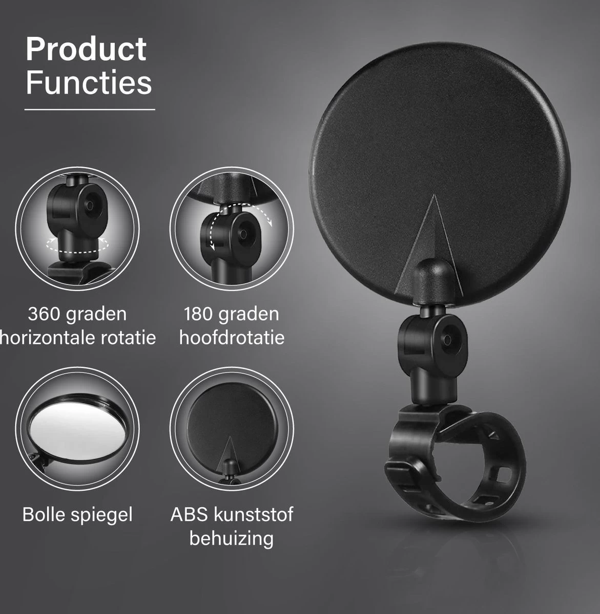Fietsspiegel E Bike Achteruitkijkspiegel Mountainbike Accesoires - Wielrennen Motor Vespa Elektrische Fiets - Bartief® 4 Fietsspiegel E Bike Achteruitkijkspiegel Mountainbike Accesoires - Wielrennen Motor Vespa Elektrische Fiets - Bartief® - Afbeelding 4
