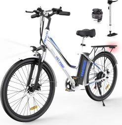 HITWAY Elektrische Fiets, 26 Inch, 250 W Motor, Li-batterij 36 V/11,2 Ah Ebike, Shimano 7 Versnellingen, Tot 35-90 Km