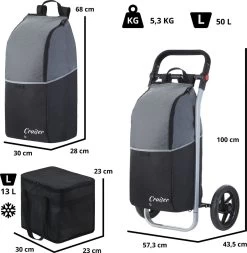 Shoppingcruiser 2 In 1 Boodschappentrolley Voor Achter De Fiets - Fietskar - Robuuste Boodschappenwagen - Allround Bagagekar -Fiets Serie Winkel 1173x1200 3