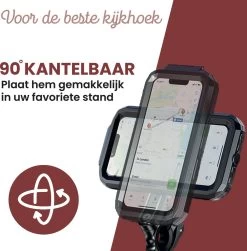 DistinQ Telefoonhouder Fiets Waterdicht (4.5 Tot 5.8 Inch) - 360 Graden Draaibaar - Fiets, Scooter & Motor - GSM Houder Fiets - Waterdicht IP67 - Zwart -Fiets Serie Winkel 1180x1200 14