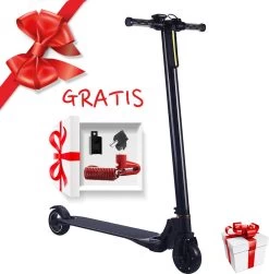 * SUPERDEAL * Techno LITE - Elektrische Step - Super Lichtgewicht - 23 Km/u - 3 Rijstanden - Opvouwbaar - Met LED Verlichting Voor & Achter - Zwart