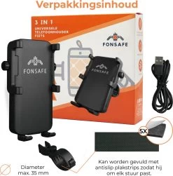 FONSAFE 3 In 1 Telefoonhouder Fiets Met Powerbank En LED Lamp - Universeel Schokbestendig - Fietslamp - Powerbank 5000 MAh – Zwart -Fiets Serie Winkel 1183x1200 6