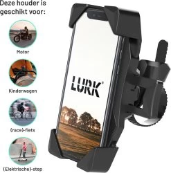 LURK® Telefoonhouder Voor Fiets/Motor/Scooter - Fietshouder – Fiets En Scooter Accessoires – Smartphonehouder Universeel - Schokbestendig - 360° Draaibaar – Tot 17 Cm -Fiets Serie Winkel 1186x1200 3