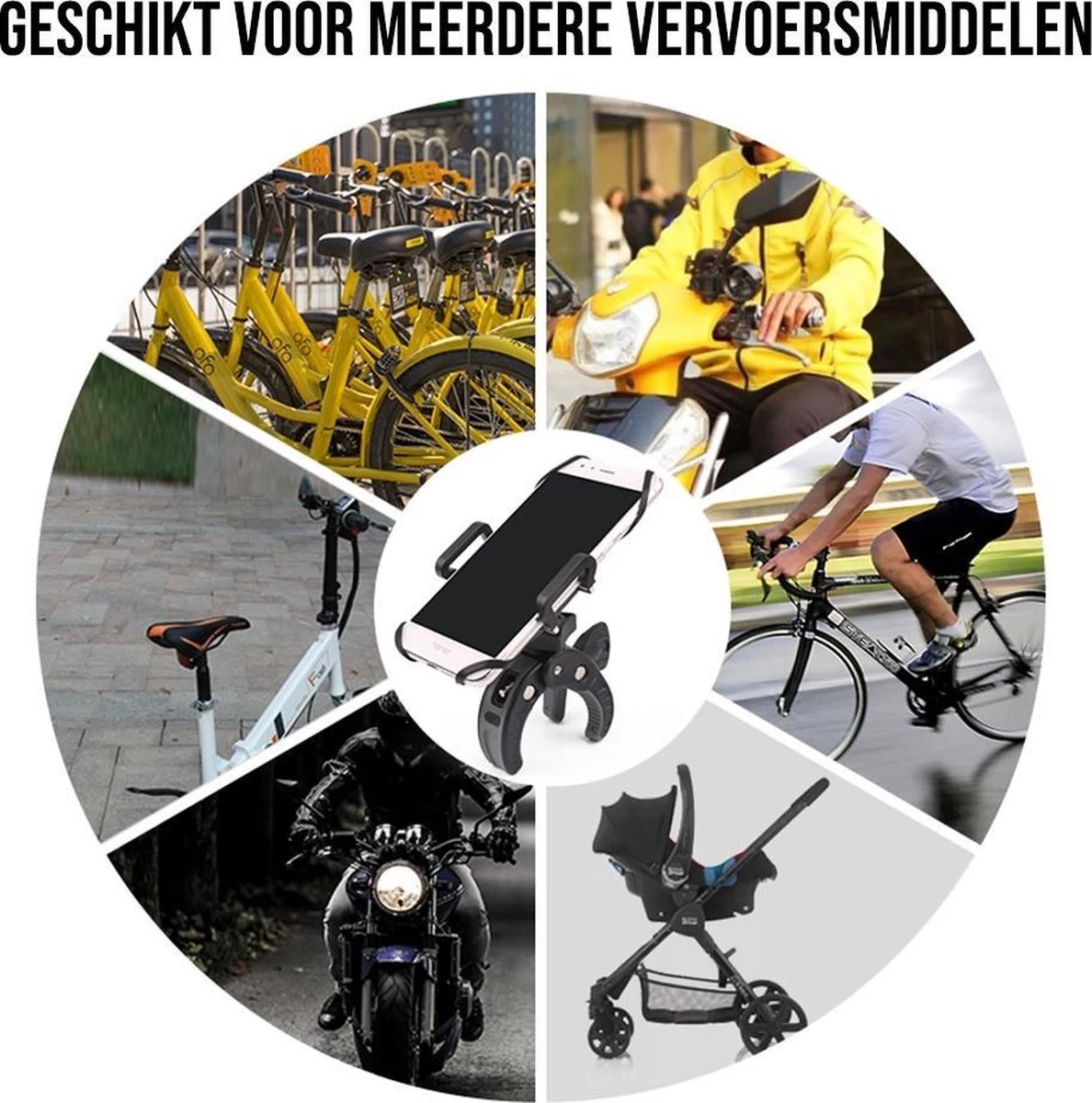 LHP Telefoonhouder Fiets/Motor/Scooter - Universeel - 360 Graden Draaibaar 6 LHP Telefoonhouder Fiets/Motor/Scooter - Universeel - 360 Graden Draaibaar - Afbeelding 6