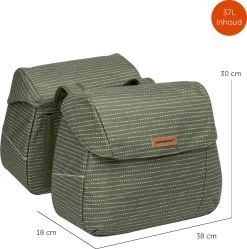 New Looxs Joli Double Nomi Double Fietstas - 37 Liter - Groen -Fiets Serie Winkel 1191x1200