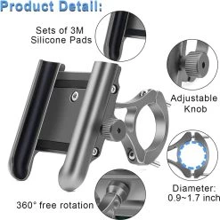 Merkloos Mobiele Telefoon Houder Fiets Aluminium Motorfiets Mobiele Telefoon Houder Met 360° Draaibare Anti-Shake Motorfiets Smartphone Houder Scooter Universeel Voor 4.0-6.8 Inch Smartphone GPS Andere Apparaten -Fiets Serie Winkel 1194x1200 10
