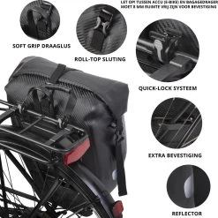 Dutch Mountains Enkele Fietstas | Sterke En 100% Waterdichte Fietstas En Schoudertas In 1 | 24 Liter | Carbon / Zwart -Fiets Serie Winkel 1198x1200 2