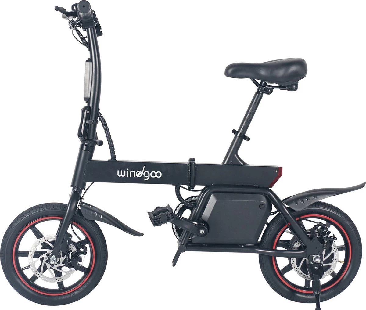 Windgoo B20 V2 - Smart E Bike - APP IOS Android - Elektrische Vouwfiets Zonder Gashandel - 250W - 14 Inch - 25 KM/H - Zwart 2 Windgoo B20 V2 - Smart E Bike - APP IOS Android - Elektrische Vouwfiets Zonder Gashandel - 250W - 14 Inch - 25 KM/H - Zwart - Afbeelding 2