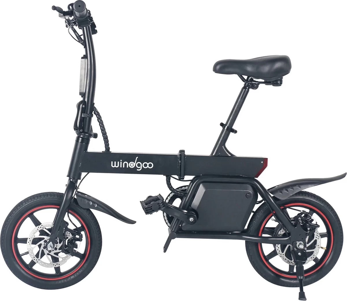Windgoo B3 Elektrische Fiets Step Met Trapondersteuning - Zwart - 25 Km Per Uur - 350W - Geen Trappers 1 Windgoo B3 Elektrische Fiets Step Met Trapondersteuning - Zwart - 25 Km Per Uur - 350W - Geen Trappers