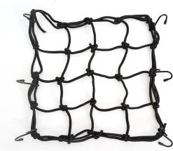 RAMBUX® - Snelbinders - Zwart - Bagagenet - 6 Haken - Bagagespin - Bagageriem - Motor Auto Fiets - Snelbinders Met Haak - 25x25cm Tot 55x55cm