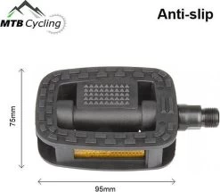 Fiets Pedalen Inclusief Bevestiging Gereedschap - Anti Slip - Trappers Voor Fiets Met Reflector - 14.2mm Schroefdraad - 9/16 Inch -Zwart -Fiets Serie Winkel 1200x1046 6