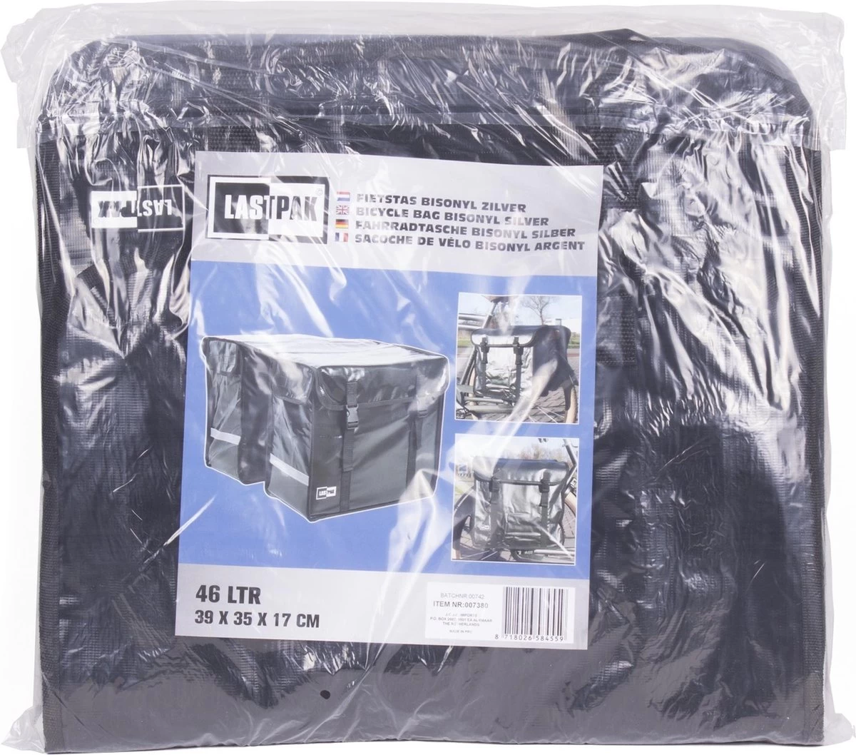 Lastpak Bisonyl - Dubbele Fietstas - 46 L - Zwart 4 Lastpak Bisonyl - Dubbele Fietstas - 46 L - Zwart - Afbeelding 4