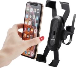 Vivefly Electronics Trustclamp Telefoonhouder Fiets - 360 Graden Rotatie - Geschikt Voor Scooters, Motors, Fietsen En Kinderwagens - Handsfree - GSM Houder - Veilige Grip - Universeel