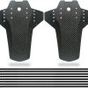 Set Van 2 - Universeel Spatborden - Inclusief Bevestiging Materiaal - Tie Wraps - Mountainbike Spatbord -Verstelbare Voor + Achter MTB Spatbord Set - Compatibel Met 20 "/24"/26 "/27.5"/29" Fiets - MBT Spatborden - 3D Carbon Patroon - Zwart