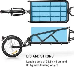 Klarfit Follower Fietsaanhanger Set - Fietskar 16" Luchtband - Aanhangwagen 35 Kg Belastbaarheid - Transporttas 120 Liter -Fiets Serie Winkel 1200x1077 3