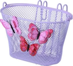 Basil Jasmin Butterfly Kinderfietsmand - Inclusief Haken - Staal - Lila