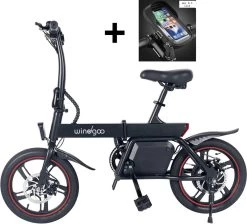 Merkloos Windgoo B20 PRO - E Bike - Elektrische Fiets - 16 Inch - 250W - 7.8Ah Batterij - Max. 25km/u - Zwart - Incl. GSM Houder