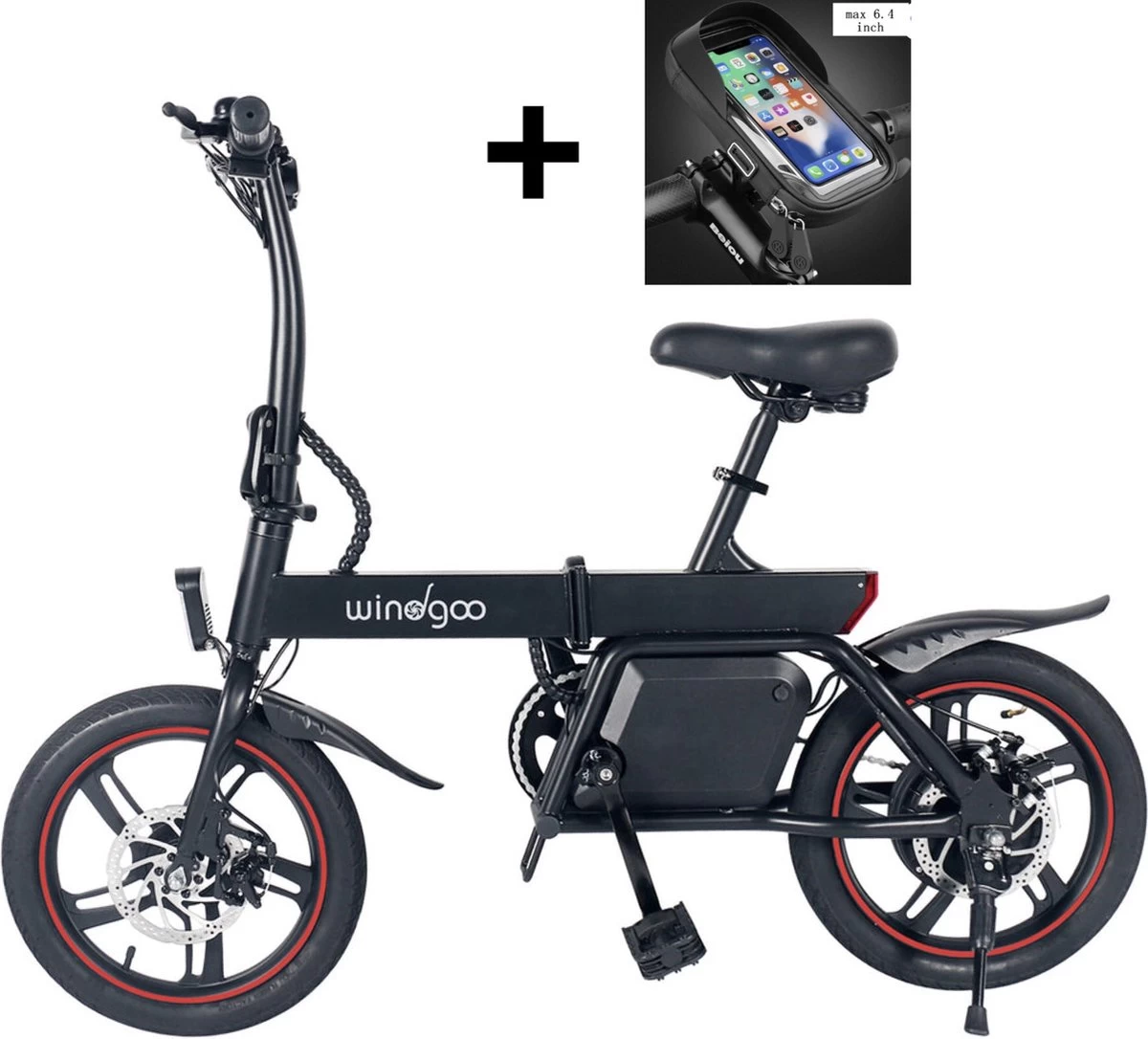 Merkloos Windgoo B20 PRO - E Bike - Elektrische Fiets - 16 Inch - 250W - 7.8Ah Batterij - Max. 25km/u - Zwart - Incl. GSM Houder 1 Merkloos Windgoo B20 PRO - E Bike - Elektrische Fiets - 16 Inch - 250W - 7.8Ah Batterij - Max. 25km/u - Zwart - Incl. GSM Houder