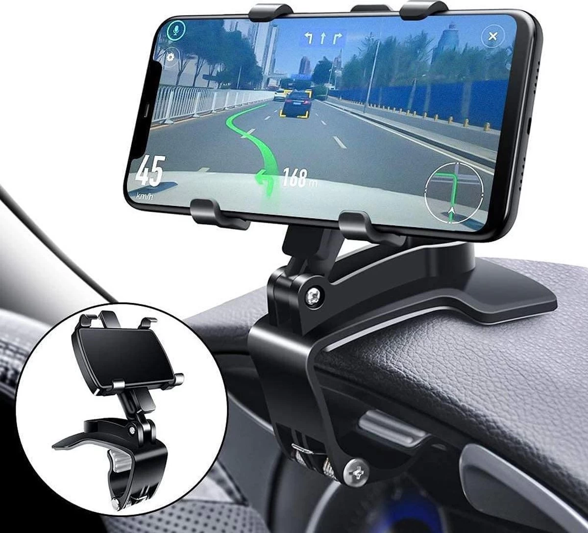 Merkloos Multifunctionele Autohouder Voor Dashboard, Met Verstelbare Veerclip, 360 Graden Draaibaar, Draagbaar, Voor Auto En Smartphones Van 4 Tot 7 Inch (zwart) 1 Merkloos Multifunctionele Autohouder Voor Dashboard, Met Verstelbare Veerclip, 360 Graden Draaibaar, Draagbaar, Voor Auto En Smartphones Van 4 Tot 7 Inch (zwart)