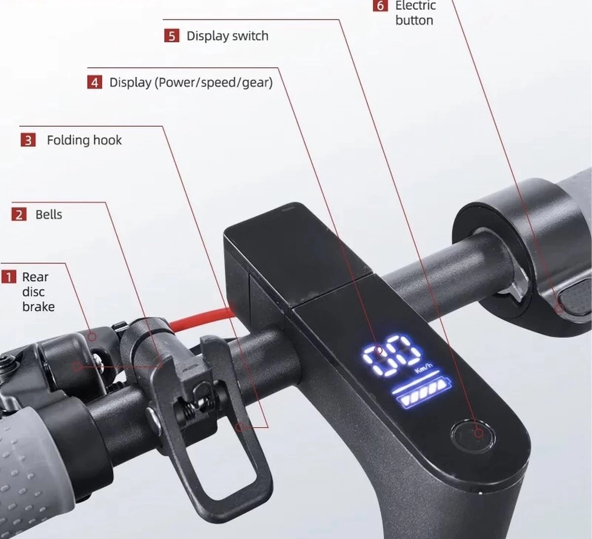 Comfort Inz - Long Range E Scooter - Elektrische Opvouwbare Step - 10.5Ah 350W - IOS Android Max. 31km/h 13 Comfort Inz - Long Range E Scooter - Elektrische Opvouwbare Step - 10.5Ah 350W - IOS Android Max. 31km/h - Afbeelding 13