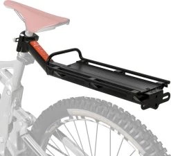 Merkloos Universele Fiets Bagagedrager - Voor Achterop Zadelpen Mountainbike/MTB/Racefiets - Achter Bagage Drager Rek - Met Quick Release Fietsframe Bevestiging - Bagagerek - Lichtgewicht Aluminium - Zwart