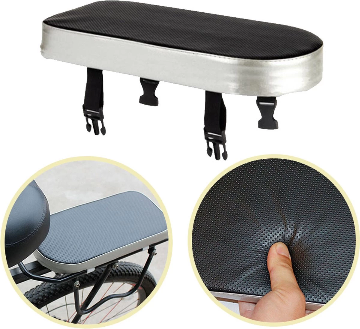 Lynnz® Bagagedrager Kussen - Fietskussen Achter - Bagagedragerkussen - Kussentje - Fiets Kussen 5 Lynnz® Bagagedrager Kussen - Fietskussen Achter - Bagagedragerkussen - Kussentje - Fiets Kussen - Afbeelding 5